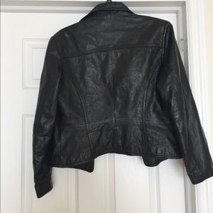 Wilson Black Leather Fitted Moto-Jacket